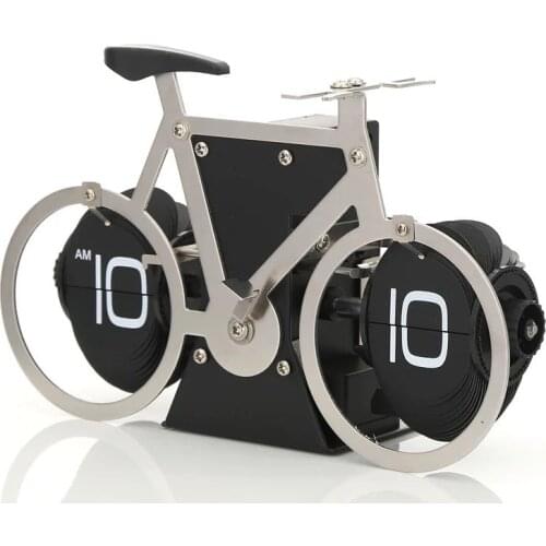 Automatic Page Turning Clock Retro Living Room Decoration Bicycle Page Turning Mechanical Clock Alarm Clock Personality