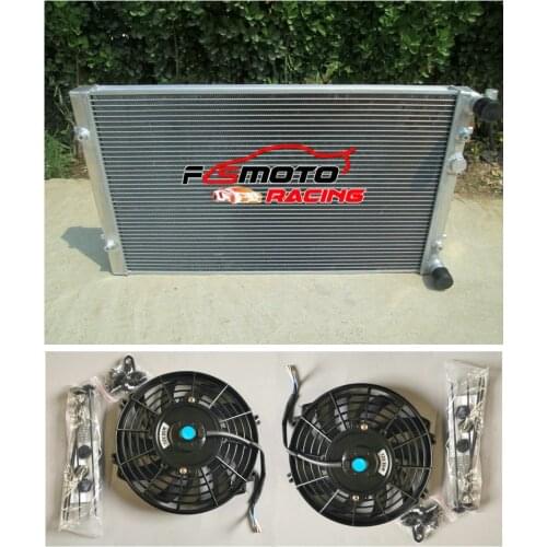Aluminum Radiator for VW GOLF GTI/BORA MK4 IV,AUDI A3/TT,SEAT LEON/TOLEDO,1.8T +FAN