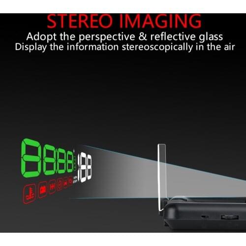 Car HUD Head Up Display OBD2 II EUOBD Overspeed Warning SystemStereoscopic Projector Windshield Auto Electronic Voltage Alarm