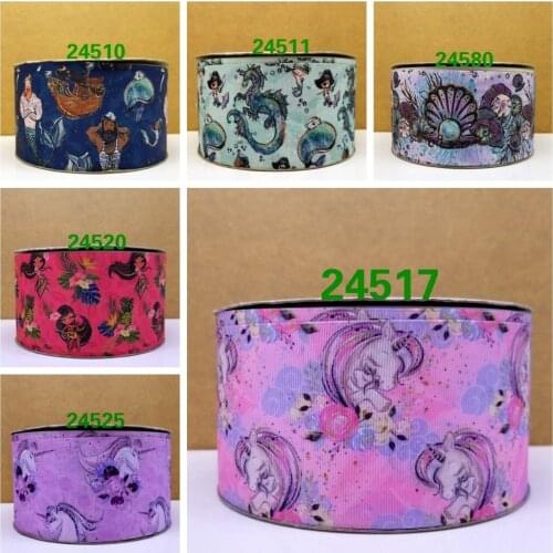 Free shipping 50 yard cartoon printed grosgrain ribbon 24580