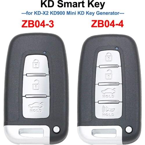 KEYDIY ZB04-3 ZB04-4 KD Smart Remote Key Universal KD Auto Car Key Fob for KD-X2 Key Generator, ZB04 Fits More than 2000 Models