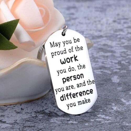 Stainless Steel Colleague Keychain Farewell Goodbye Thanks Birthday Work Holiday Christmas Gift DIYCan Be Custom Wholesale