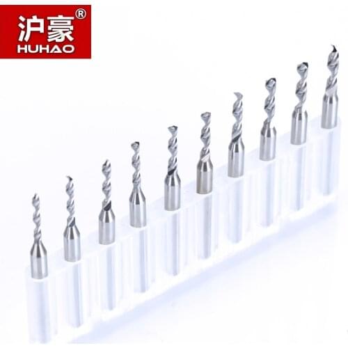 HUHAO 10PC 1.5mm to 2.4mm Carbide PCB mini drill Bit CNC tungsten steel for print circuit board 3.175mm drill bit set PCB