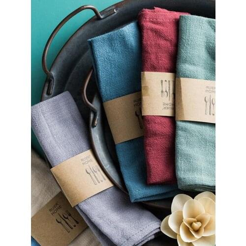 Cotton Linen Napkin Hotel Restaurant Placemat Tablecloth Woven Linen Tea Cloth