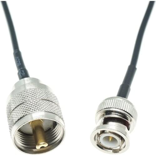 UHF Male PL259 To BNC Male Jumper Coaxial RG174 Extension Cable pigtail