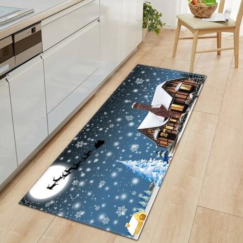 Christmas Decorations Mat For Kitchen Home Entrance Doormat Hallway Floor Carpet Rug Water Anti-Slip Balcony Bathroom Absorption