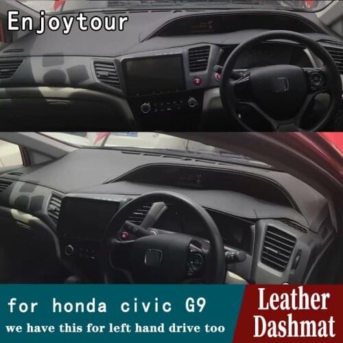 For Hond CIVIC G9 sedan 2012 2013 2014 2015 Leather Dashmat Dashboard Cover Pad Dash Mat Carpet Styling Accessories custom car