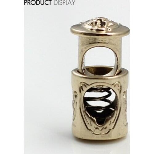 Metal Tiger Head Stopper Toggle Buckle Rope Clamp Cord Locks Drawstring Stops End Button Fastener Sewing Supplie 50piece/NK148