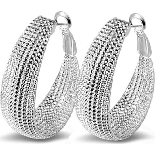Fashion Hoop Earrings For Women Earring Earings Silver color Jewelry Earing Brincos Brinco Oorbellen Pendientes Gift J273