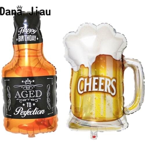 Dana jiau champagne wine cup whiskey Bottle set Balloon 20 years old Happy Birthday Party Decor Aged To Perfection bar crown