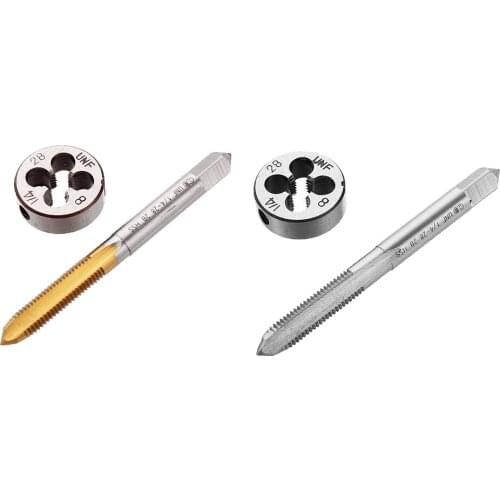 1/4-28 Screw Hand tTp and Die Set Fine Thread Dies Taps Suit with or without Titanium Coating Thread Tap with Round Thread Die
