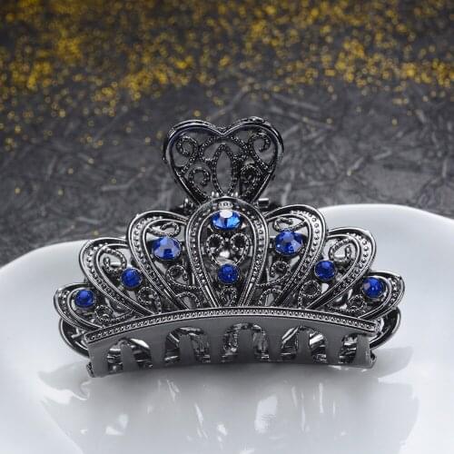 Charm Rhinestone Crystal Flowers Hair Claws For Women Vintage Hair Jewelry Animal Plant Crab Clips Wedding Hair Accessories