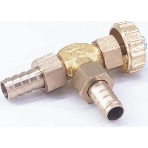 Elbow Brass Needle Valve 10mm hose barb only for gas Max Pressure 0.8 Mpa