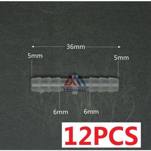 12 pieces 5mm Straight Connector Plastic Fitting Barbed PP Hose PVC Tube Connection Joiner Fitting Aquarium Fish Tank