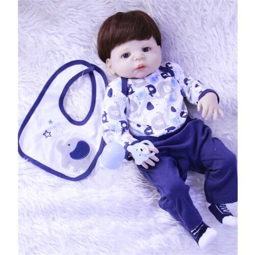 57cm full silicone reborn babies dolls handmade high quality cute newborn infant lifelike partner toy doll Children Best Gifts