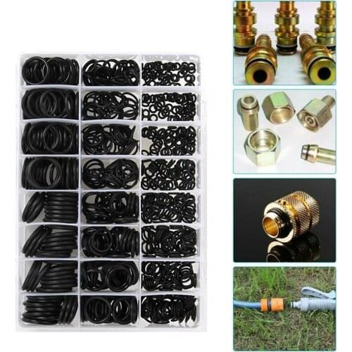 Different Sizes 800Pcs Rubber Grommet O-Ring Oil Resistance O-Ring Washer Seals Assortment Kit 24 Size With Plactic Box Kit Set