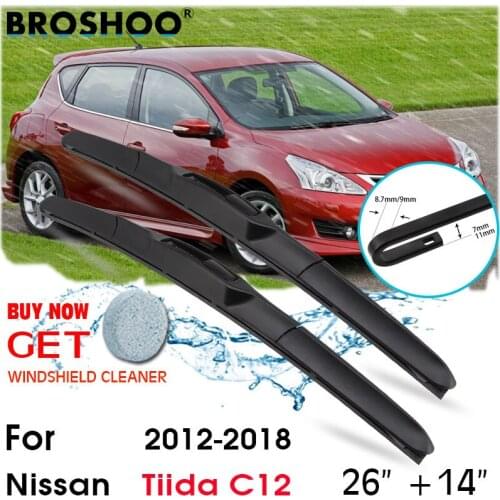 Car Wiper Blade Front Window Windscreen Windshield Wiper Fit Blades Accessories For Nissan TIIDA C12 26"+14" 2012-2018