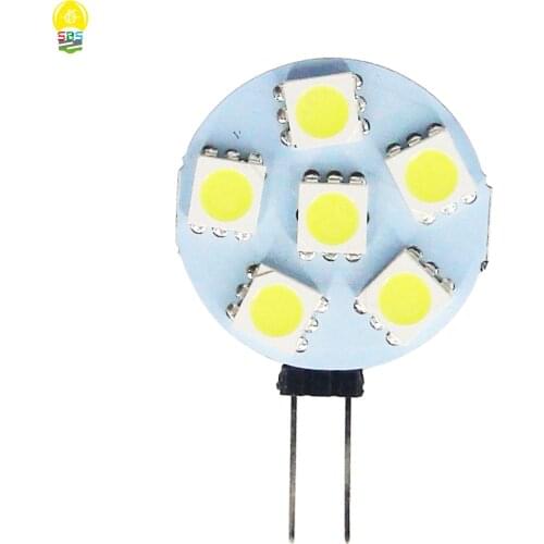 SUMBULBS 5PCS/lot DC 12V input Replace Halogen lamp G4 led bulb 5050 SMD LED chips 1.2W G4 Socket 6 LEDS Lamp