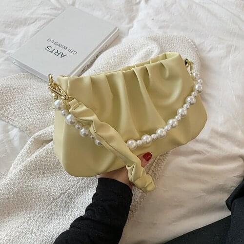 Women Pu Leather Shoulder Messenger Bags High Quality Ladies Small Pearl Handle Handbags Casual Female Crossbody Bags for Women