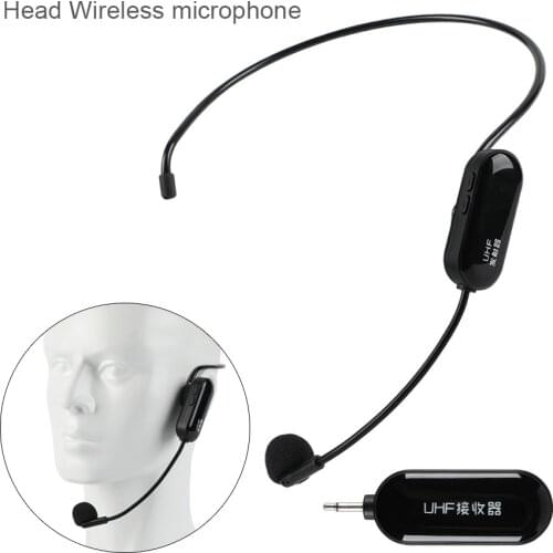 UHF Wireless Microphone Battery Life Headset Mic 50m Distance Receiver Transmitter for Voice Speaker Teaching Tour Guide