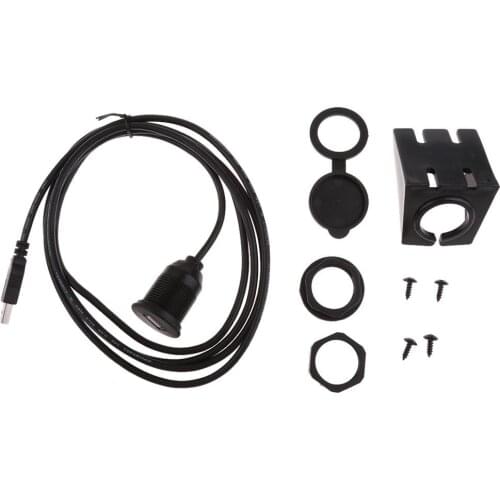 Car Dashboard Flush Mount USB 2.0 Socket Extension Lead Panel Cable