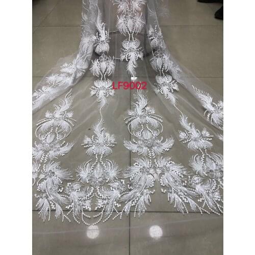 Stock 5yards/bag French style embroidery floral pattern high-grade fabric for wedding dress design TYN73