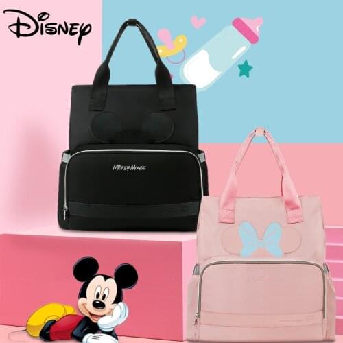 Disney Mickey Diaper Bag USB Heating Waterproof Wet Bag Backpack Large Capacity Baby Bags for Mom Nappy Bag Travel Stroller Bag