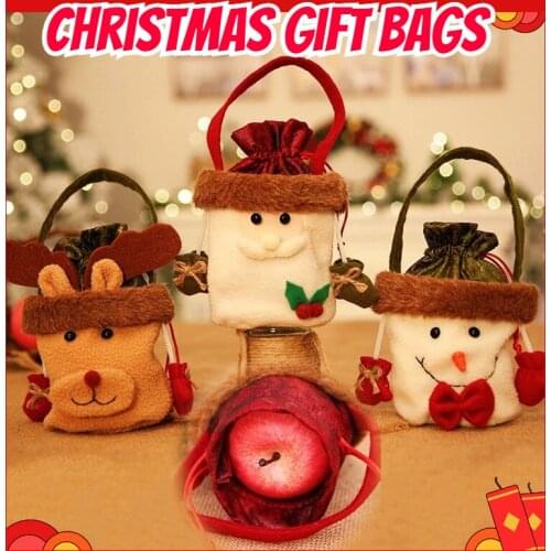 Christmas Gift Bags Packaging Santa Gift Bag Candy Bag New Year 2021 Kids Gifts Elk Drawstring Bag Merry Christmas Decorations