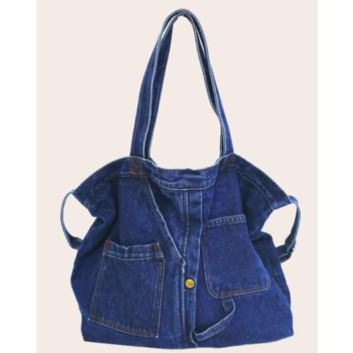 2021 Hot New Women Denim Handbags New Shoulder Fashion Bag Large Capacity Shopping Bag