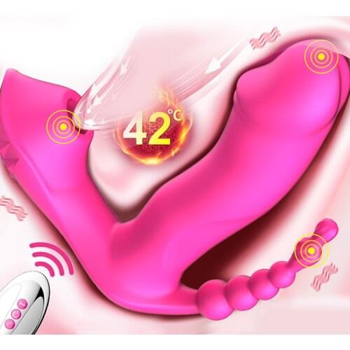 Remote Control Sucking Vibrator Anal Vagina Clitoris Stimulator G spot Massager Wearable Dildo Sex Toys for Women