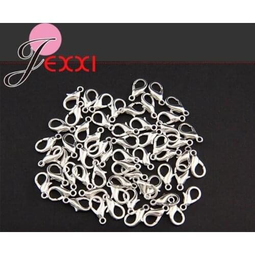 100PCS/Lot 925 Sterling Silver Lobster Clasp For Jewelry Necklaces Bracelets Making DIY Findings Accessory Wholesale