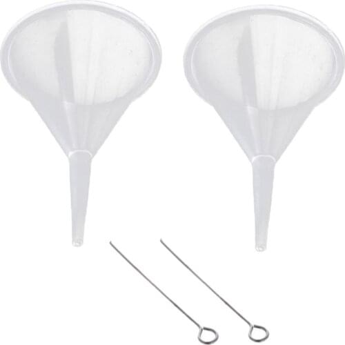 2pcs Mini Urn Funnels 2.6mm Diamater Small Filling Funnel Tools for Liquid Clear