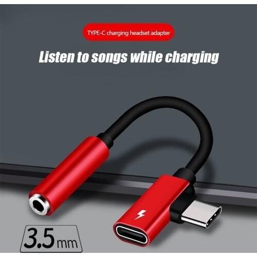 2-in-1 Dual Ports Type C To 3.5Mm Headphone Jack Audio Adapter For Xiaomi Huawei Audio Charger Dispenser Splitter Accessories