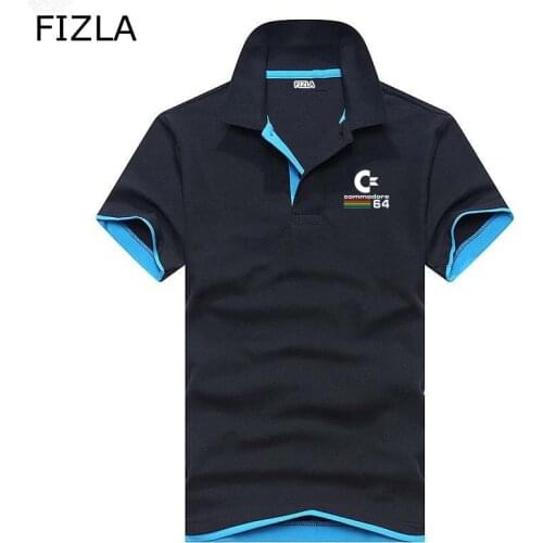 2021 Brand Men Fashion Business Casual Polo Commodore C64 Printing Man Cotton Short Sleeved Polos Shirt For Boys Polo Homme