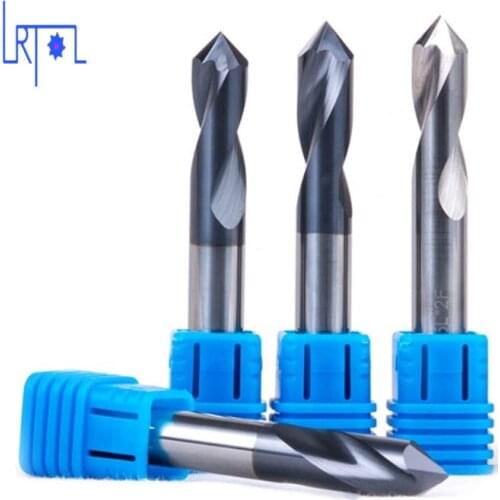 3 4 5 6 8 10 12 14*50 60 75mm solid tungsten carbide Spotting Drill bit 90 angle chamfer cutter cnc bits