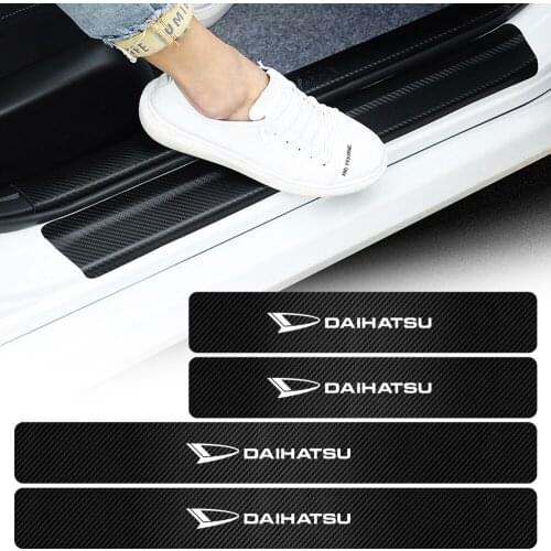 Car styling 4PCS 3D Carbon Fiber Door Plate Scuff Protection Stickers Decal For Daihatsu Yrv Scion Venza Datsun Accessories