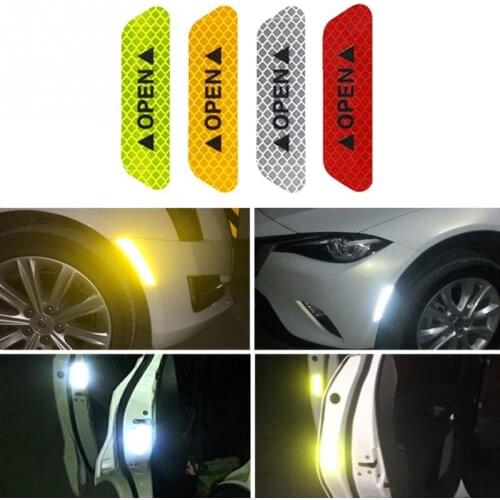 Aliauto 4 X Safety Warning Mark OPEN Sign Car Door Stickers Reflective Strips Tape Universal Exterior Accessories for Ford Focus