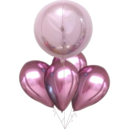 5pcs wedding 3D round table Graduation Decor birthday party Event balloons Helium Metallic Alloy Colors Latex globos baby shower