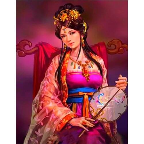 New 5D Diamond Painting "Japanese woman"pattern Full Rhinestone DIY Diamond Embroidery Mosaic Oriental woman Ancient beauty P829