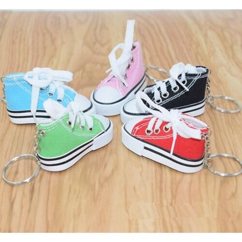 Cute Mini Simulation Canvas Shoes Keyring Keychain For Women Girl Souvenir Gift Women Bag Key Holder Accessories Jewellery