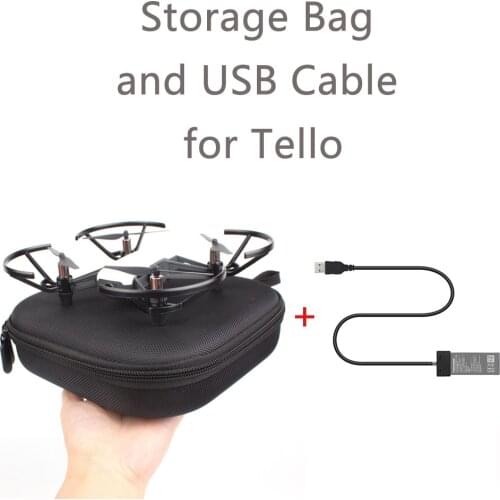 EVA Tello Carrying Case Storage Box and Battery Charging USB Cable For DJI Tello Bag Portable Protective Case Drone Charger
