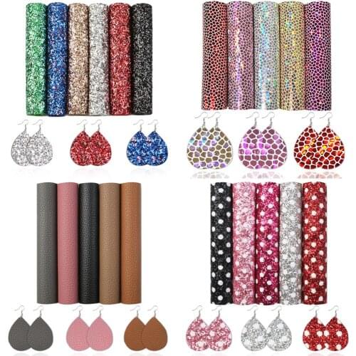 David accessories A5 15*21cm 5pcs/set Lychee Pattern Synthetic Leather Fabric DIY Bows Materials Faux Leather Sheets,1Yc10606