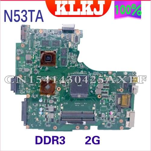 KLKJ N53TA Laptop Motherboard For ASUS N53TA N53TK N53T N53 Original Mainboard 100%Test