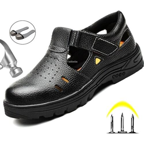 Breathable Lightweight Men Safety Shoes Steel Toe Cap Work Shoes Men Work Sandals Construction Anti-smashing Safety Work Boots