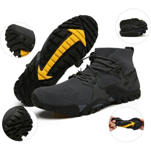 Breathable Mens Sneakers Autumn Spring Casual Shoes Lightweight Mesh Walking Shoes High Top Male Hiking Boot Flat Zapatos Mujer