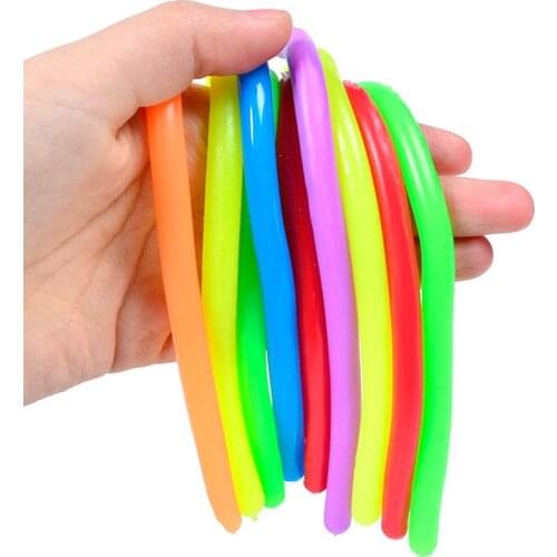 Elastic Pressure Reducing Rope Noodles Shape Stretchy String Squeezing Rope Funny TPR Squeeze Sensory Toy Pull Twirl Release Toy