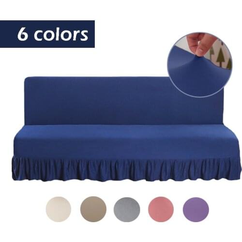 Elastic Sofa Bed Cover Without Armrest Ruffle Stretch Sofa Covers Full Cover Anti-dirty Waterproof Living Room Couch Slipcover