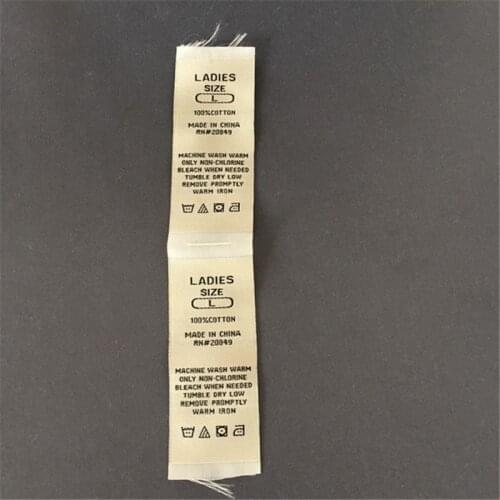 Customized Fabric Labels in Size 3.3*8.5cm Wash Care Labels For Clothing