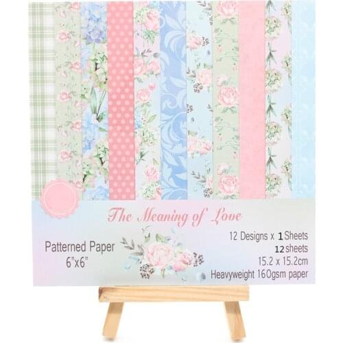 KSCRAFT 12pcs 6" Single-side Printed The Meaning Of Love pattern creative papercraft art paper handmade scrapbooking set book