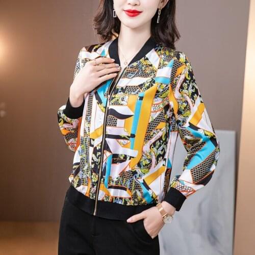 Korean Coats Women Silk Polka Dot Jackets for Women Winter Office Lady Oversized Jacket Loose Flower Jacket Women